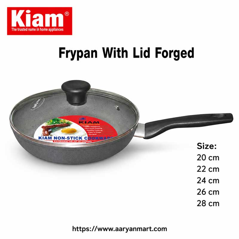 Kiam Non-Stick Fry Pan With Glass Lid 24cm