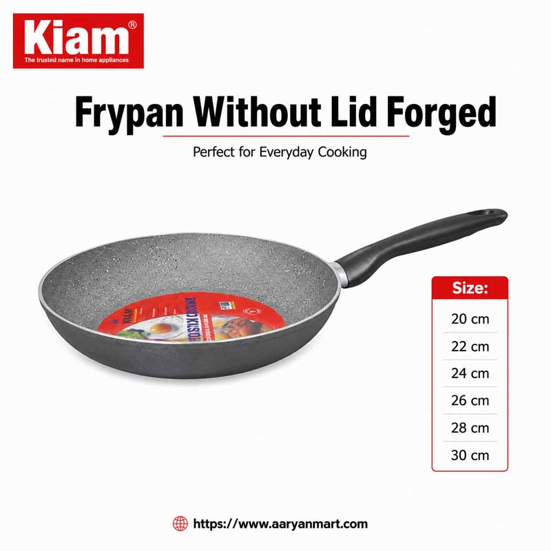 Kiam Classic non-stick forged fry pan without lid available in 20cm to 30cm sizes