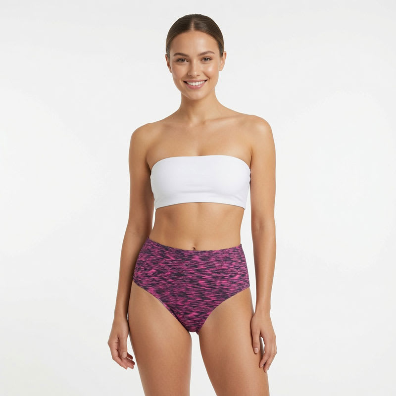 Pink and black printed seamless panty for women with a breathable cotton lining, smooth waistband, and hipster fit