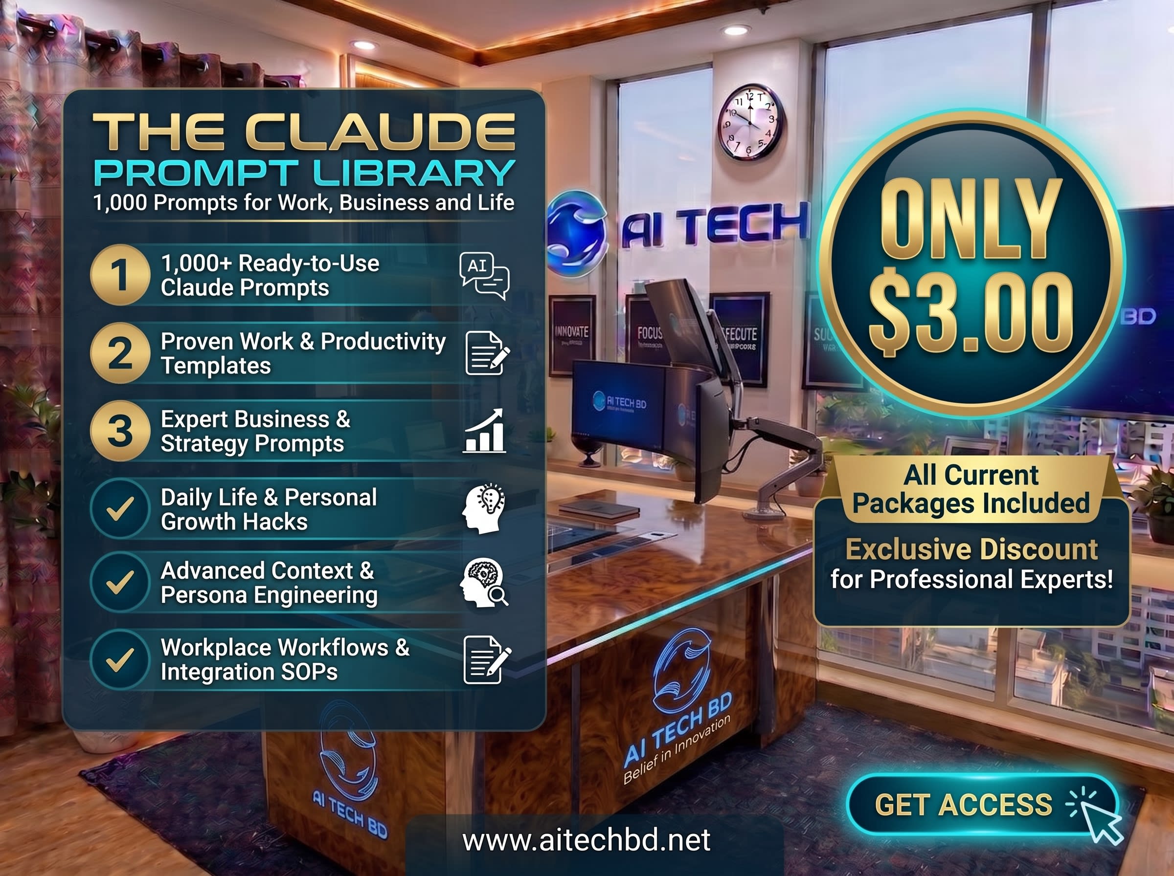Claude Prompt Library: 1,000 Prompts for Work, Business and Life