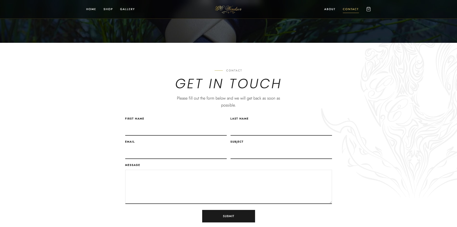 The rebuilt GC Windsor home page — the contact page