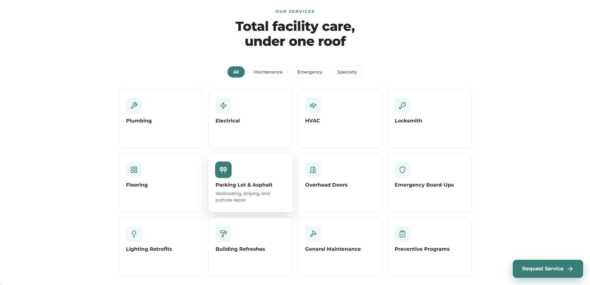 The rebuilt Proguild home page — the services section