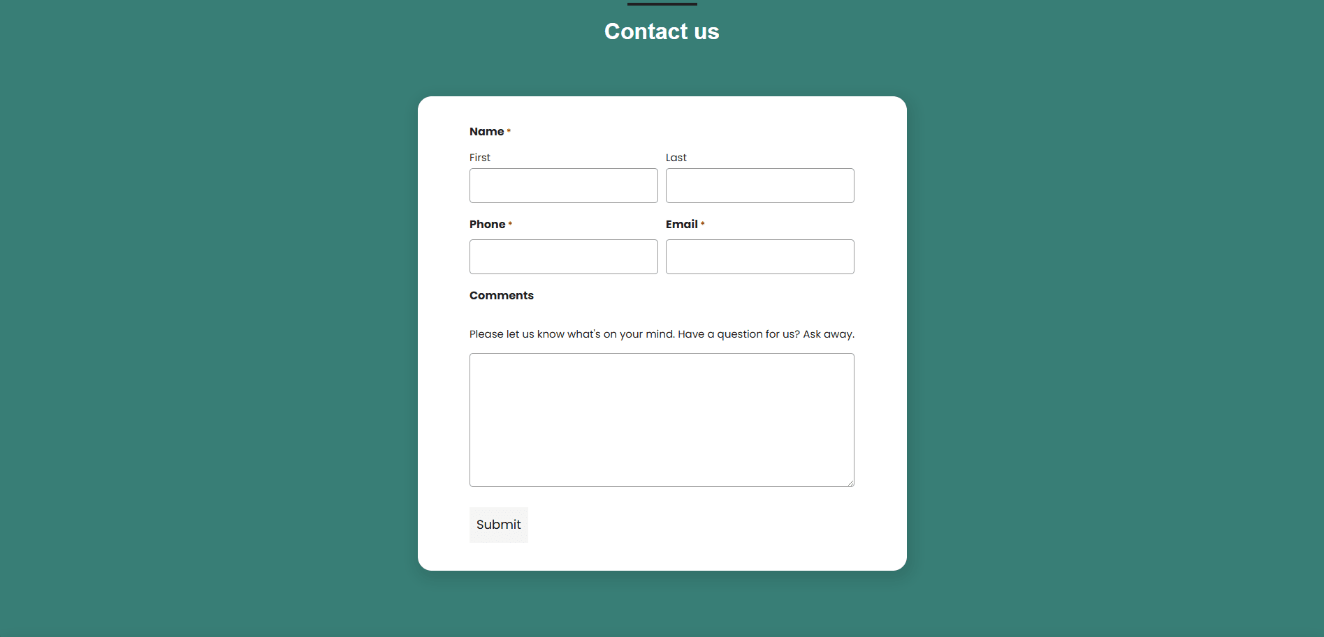 The Proguild home page as it was on WordPress in 2019 — the contact form