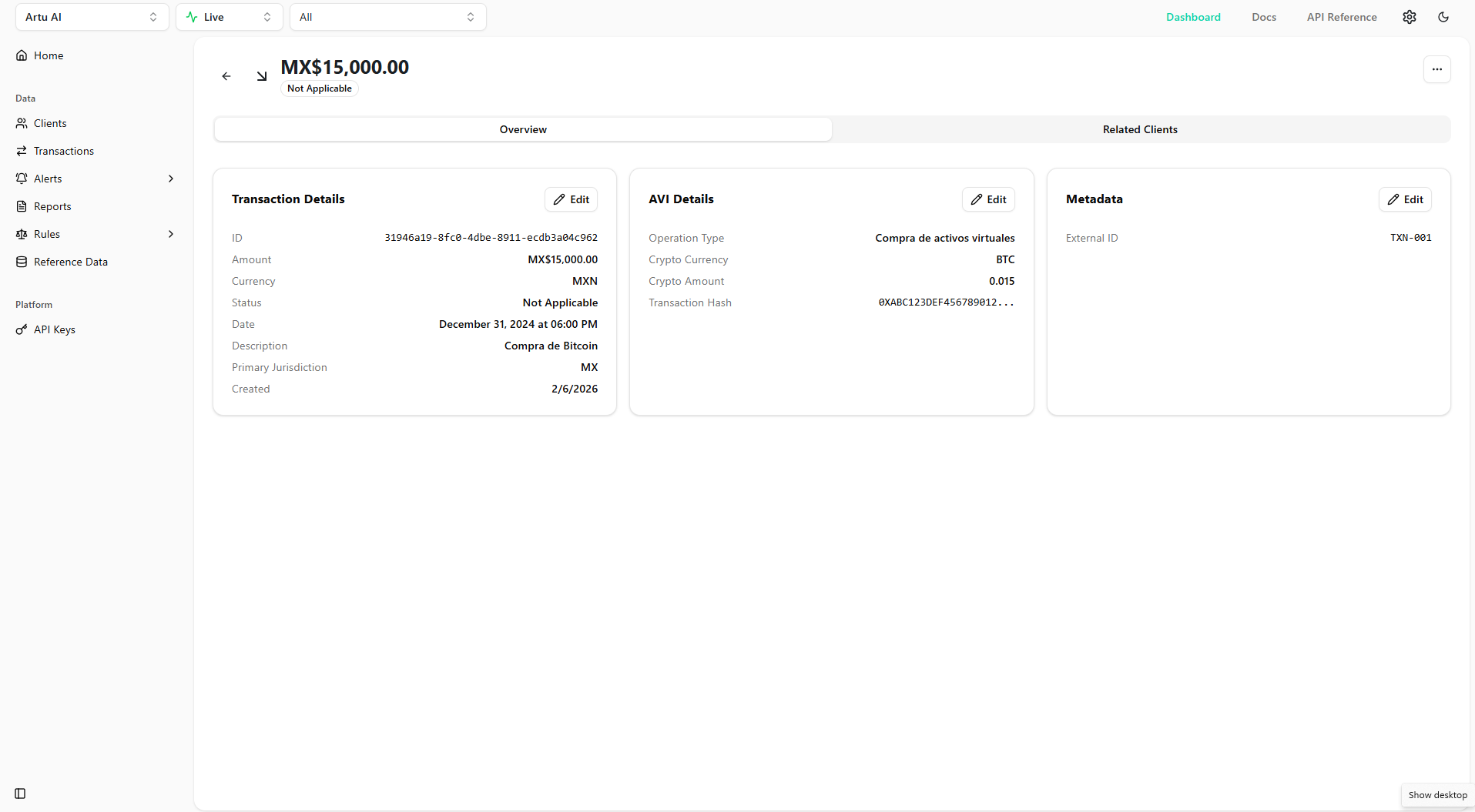 Monitoreo Transaccional – Alertas automáticas en Artu