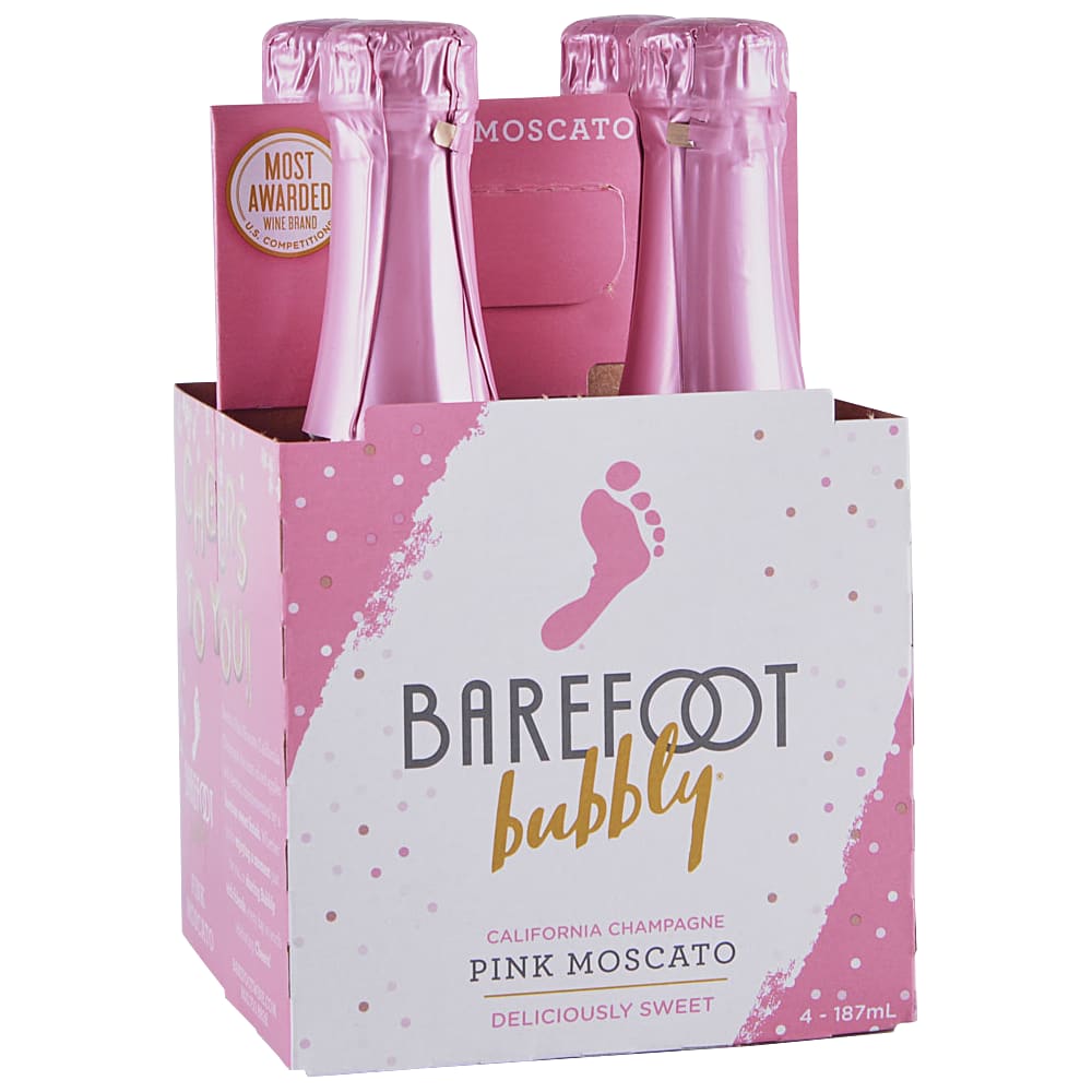 Barefoot Bubbly Pink Moscato 4Pk — Wine