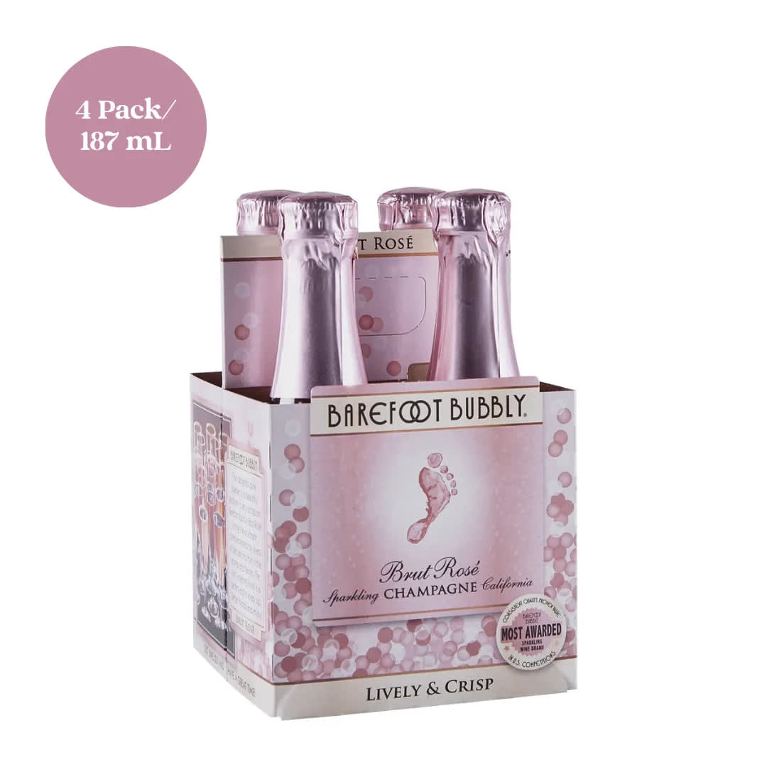 Barefoot Bubbly Brut Rose 4Pk — Wine