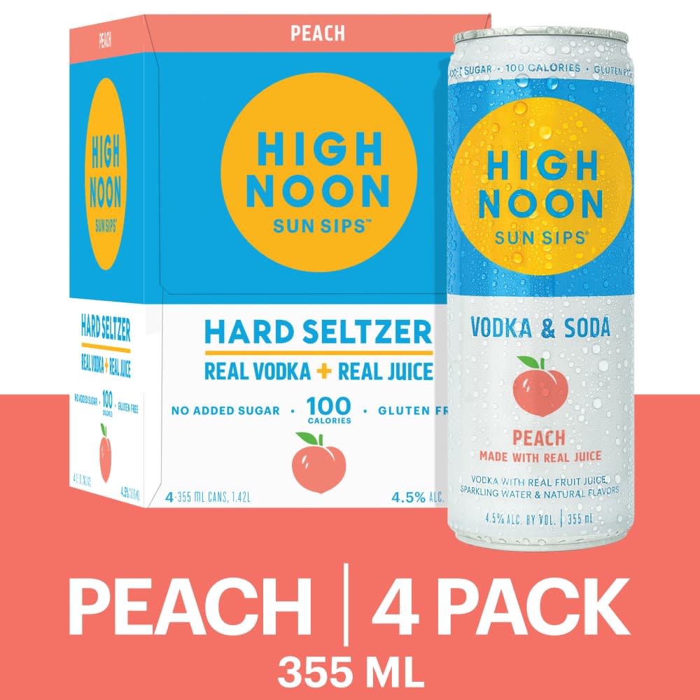 High Noon Peach 4Pk Can — Mixers & Accessories