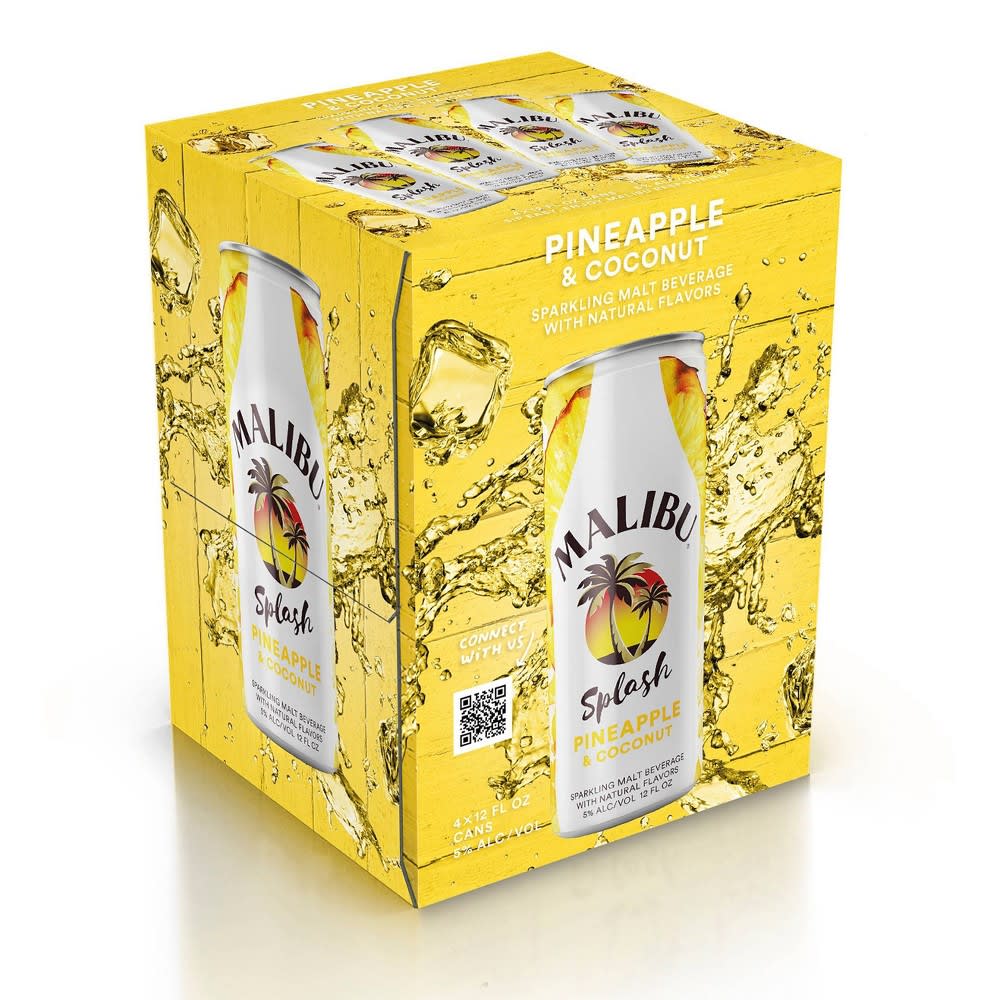 Malibu Splash Pineapple 4Pk — Mixers & Accessories