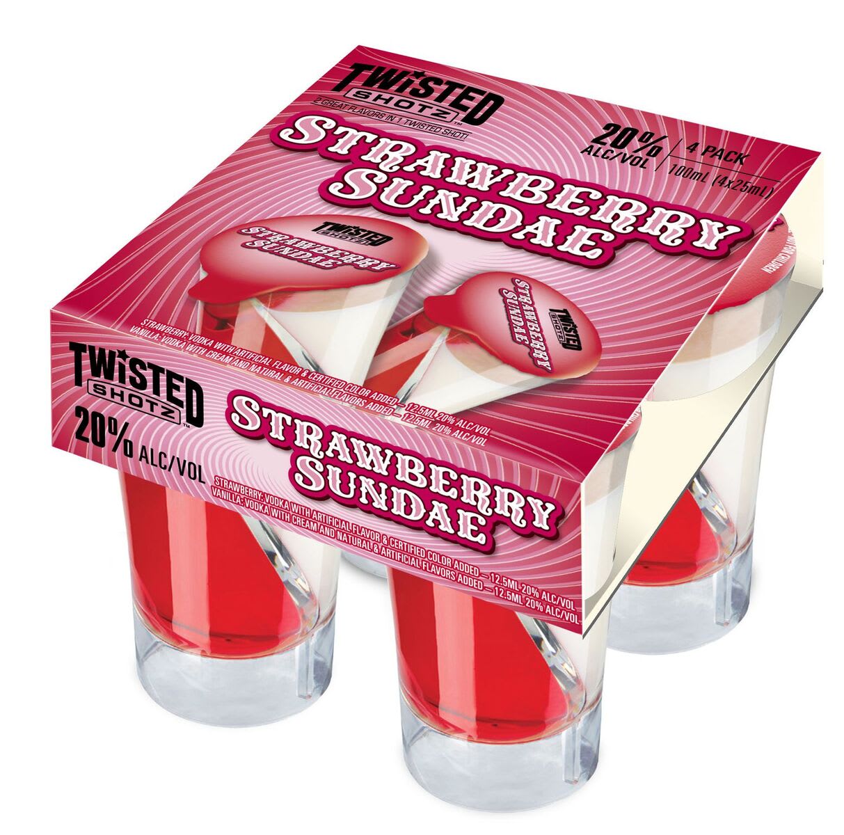 Twisted Shots Straw Sundae 4Pk — Wine