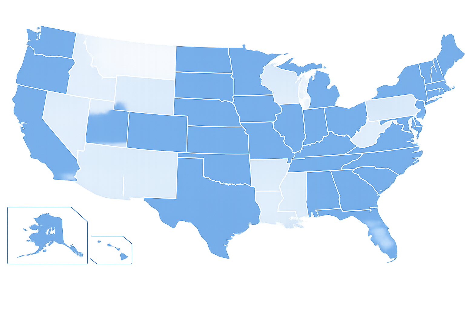 Licensed States Map