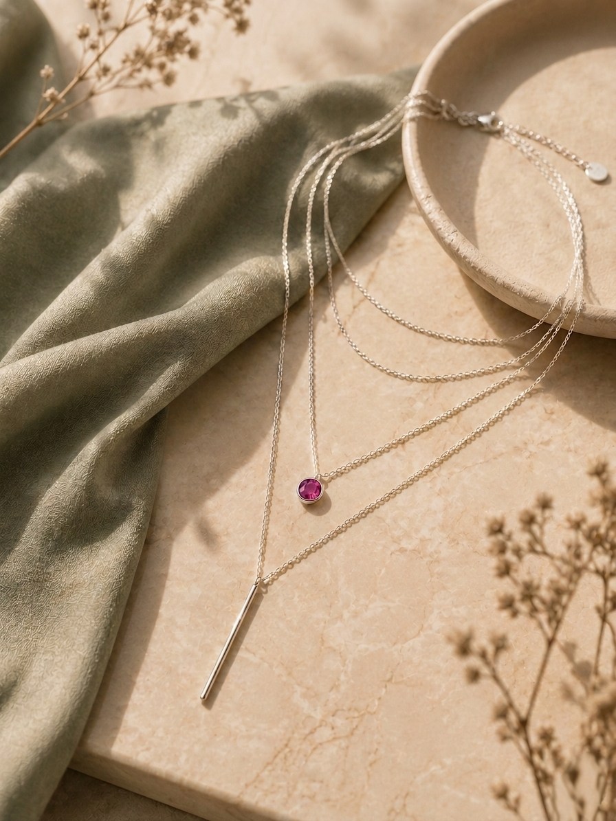 Noémie Necklace - Fuchsia