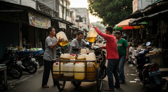 Pengepul Minyak Jelantah di Tambora
