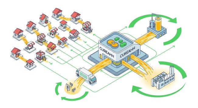 Tim Cureahh pengepul minyak jelantah terpercaya di Jakarta - Proses pengumpulan minyak jelantah profesional