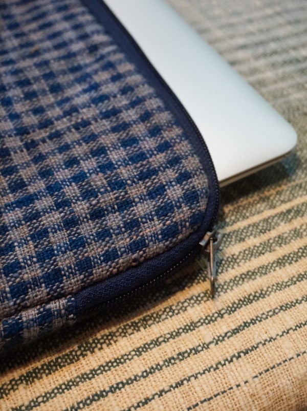 Soft Cotton Fabric Laptop Case 13 Inch Indigo TaiBaan