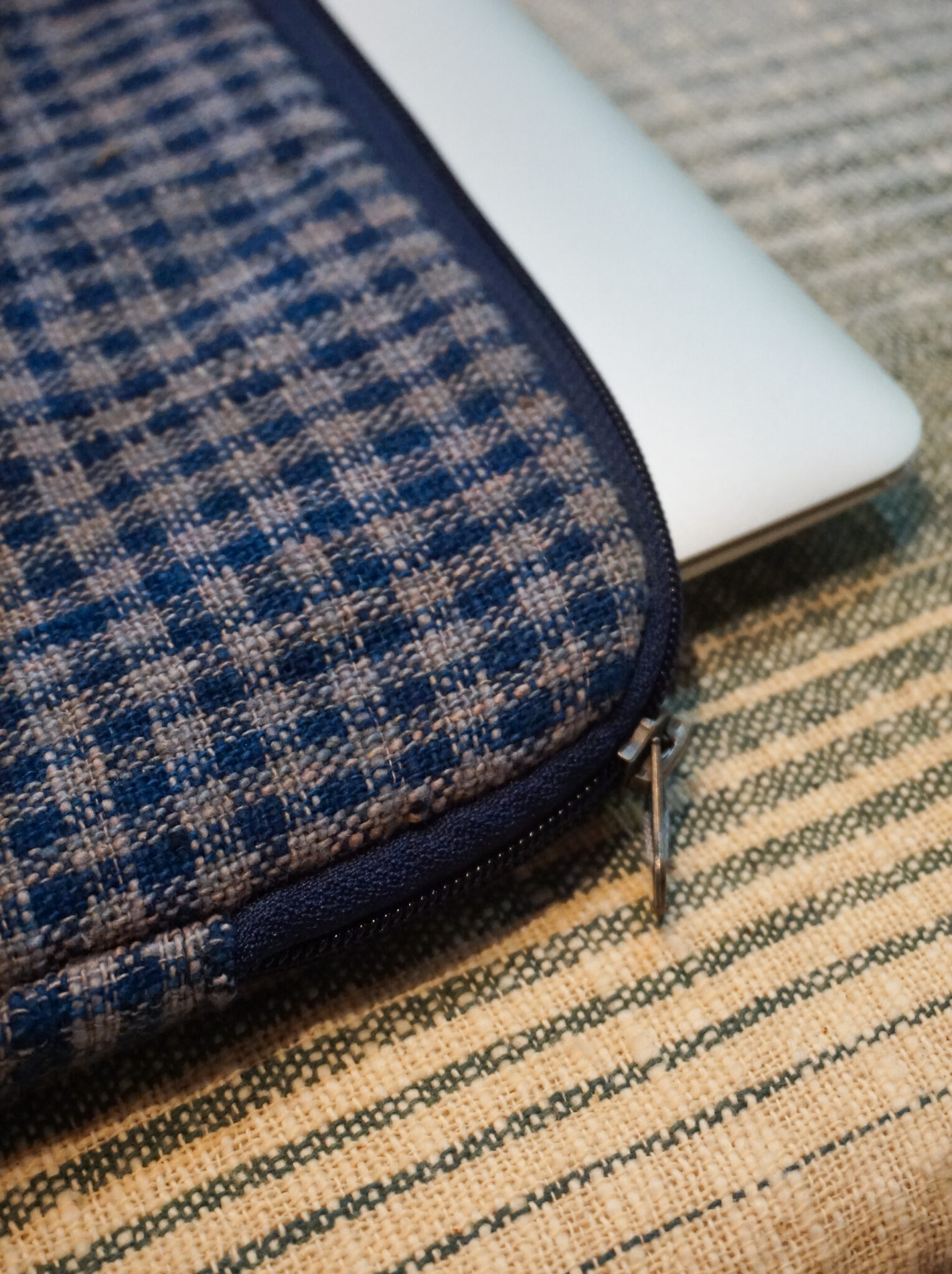 Soft Cotton Fabric Laptop Case 13 Inch Indigo TaiBaan