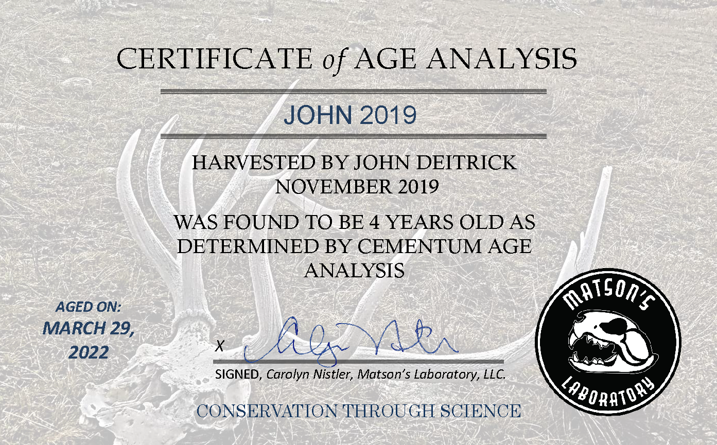 John Deitrick age certificate