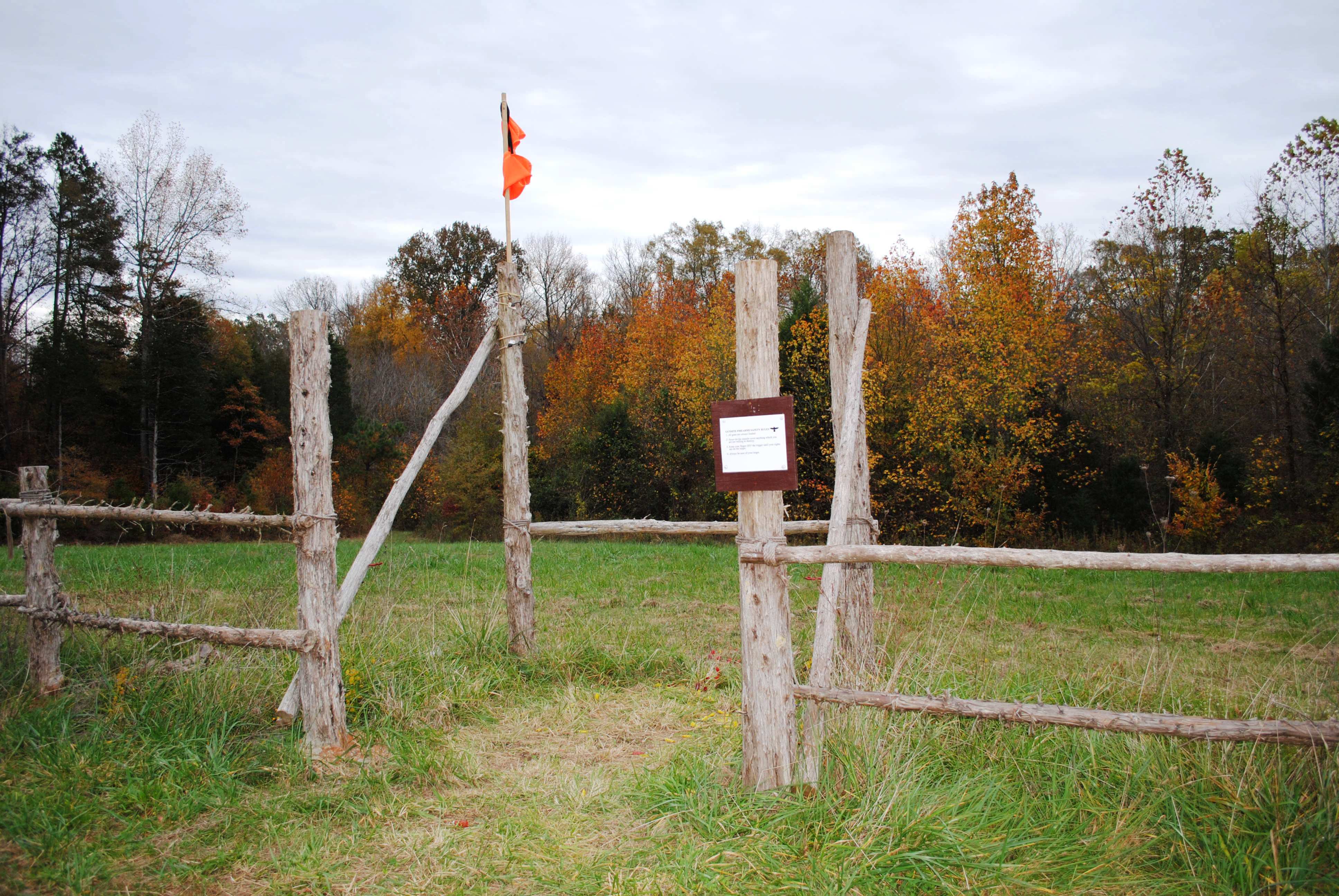 Clay-pigeon shooting station at Hillcrest