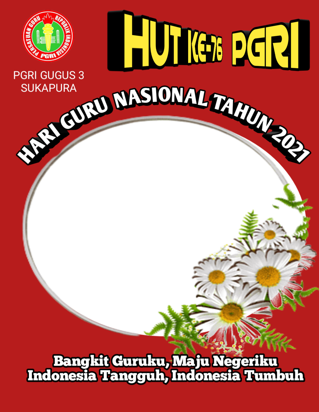 Download Twibbon HUT KE PGRI Keren Gratis buatan MISJONO JHON