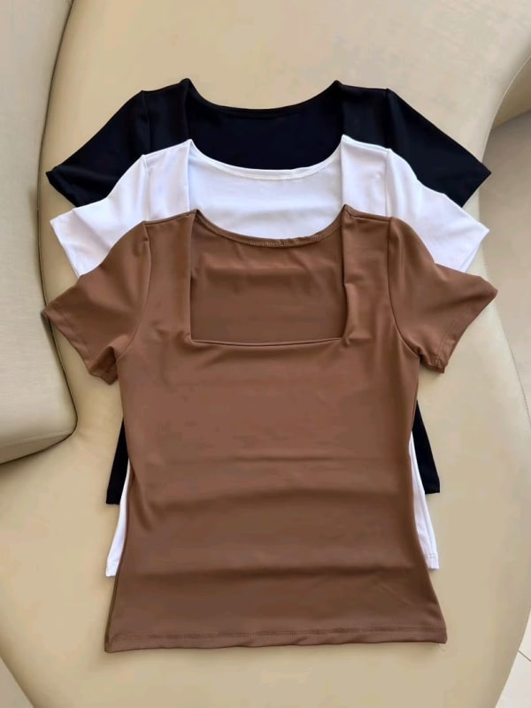 Square Neck Basic Tops