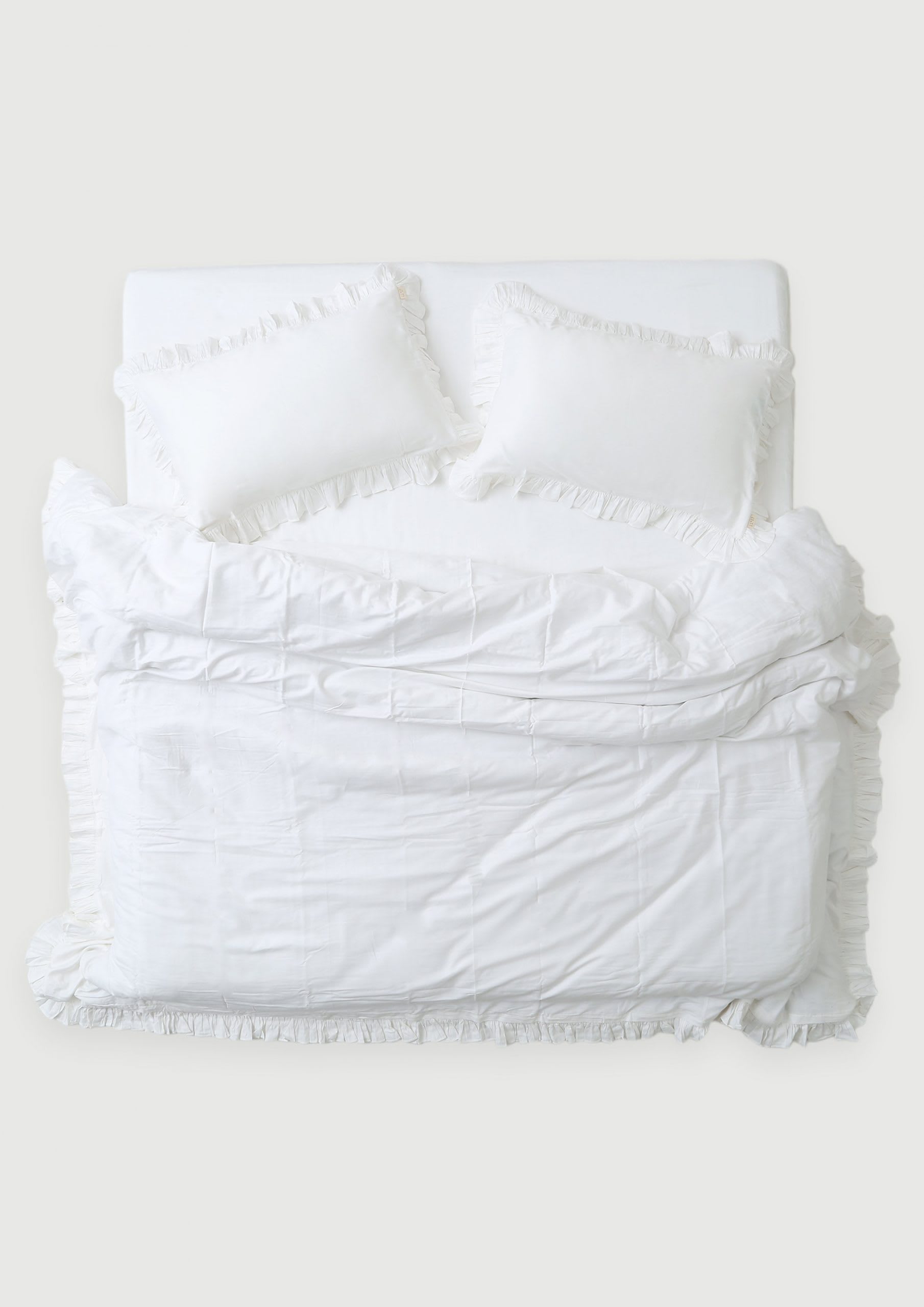 Frilled Duvet Cover Set White Linen On Me The Bedding You