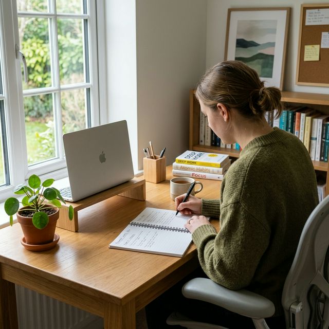 An organized study environment optimized for effective study methods