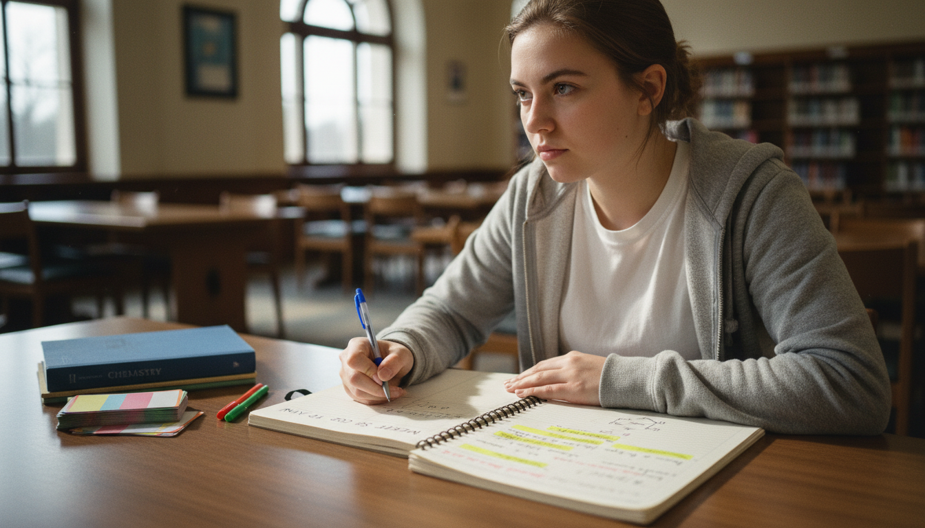 Pre-med student planning a week of MCAT study and review