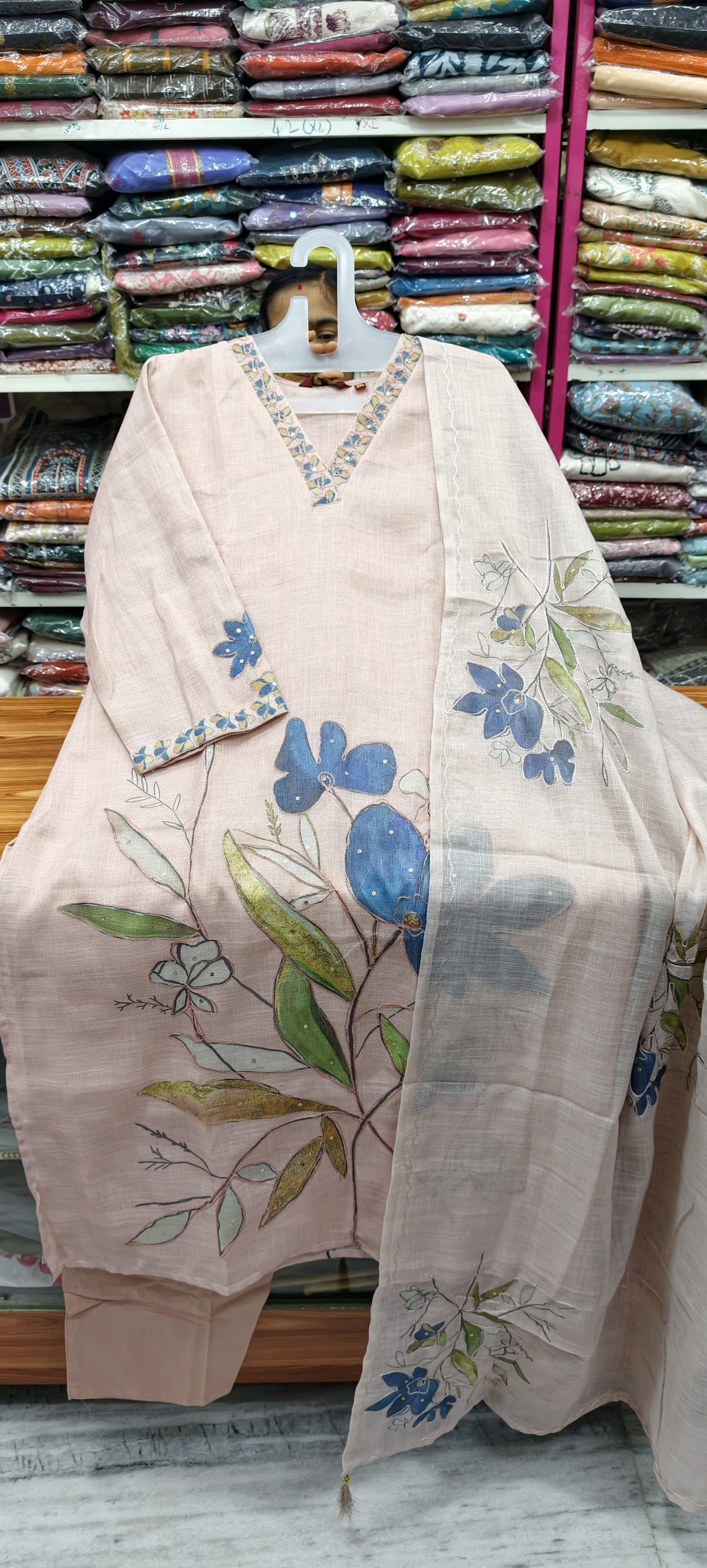 Jute Tissue digital print strightcut 3pc dress
