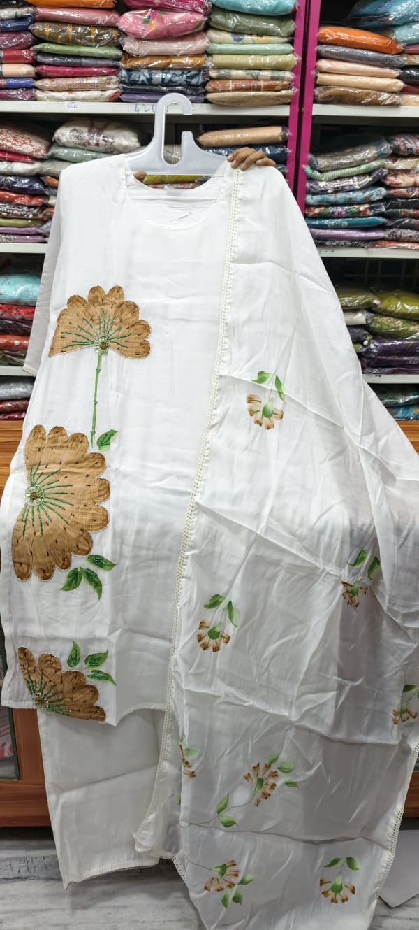 Mulchaderi strightcut brush paint 3pc dress