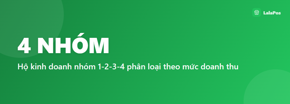 4 NHÓM — Hộ kinh doanh nhóm 1-2-3-4 phân loại theo mức doanh thu