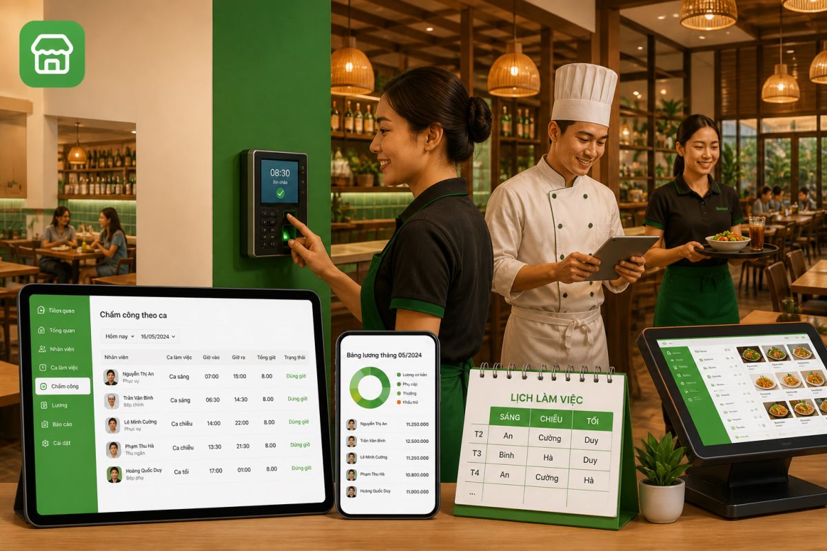 Minh họa quy trình quản lý nhà hàng