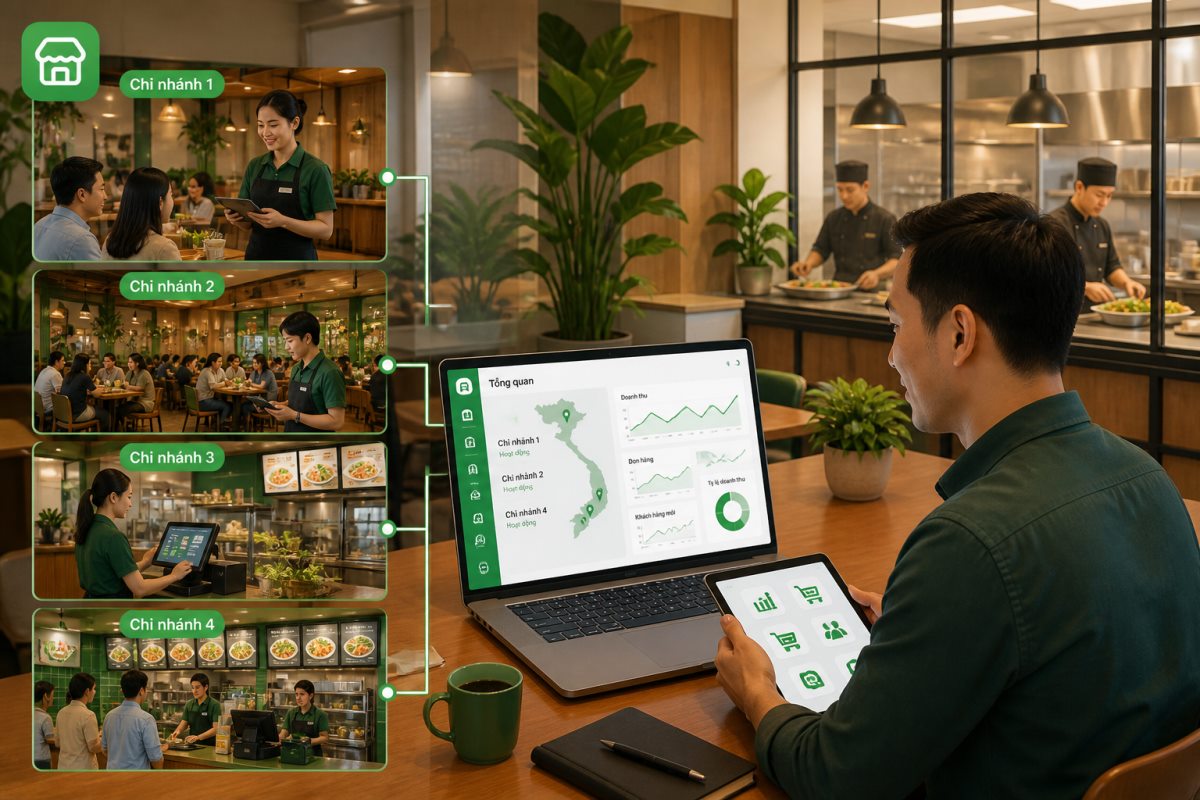 Minh họa quy trình quản lý nhà hàng