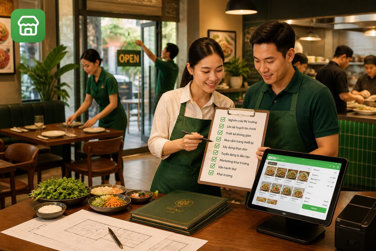 Minh họa quy trình quản lý nhà hàng