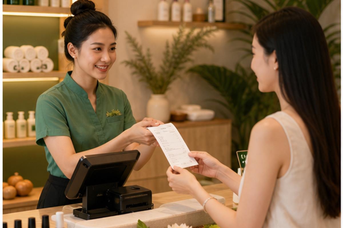 Minh họa thực tế: Hóa Đơn Điện Tử Cho Spa, Salon Tóc, Làm Móng - Hộ Kinh Doanh Cần Lưu Ý Gì?