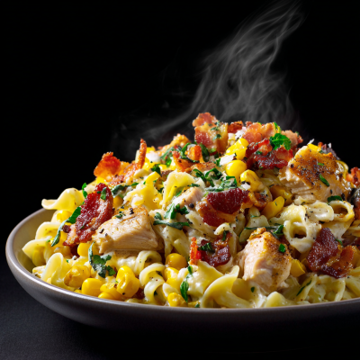 Massa Cremosa de Frango com Milho e Bacon Irresistível