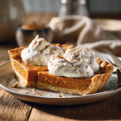 Easy Pumpkin Pie with Whipped Cream Road Scene