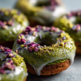 Vegan Mini Matcha Donuts with Lavender Glaze Recipe