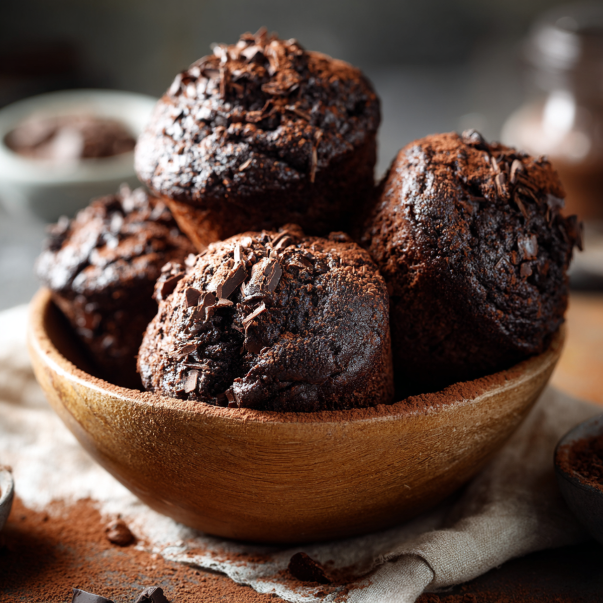 Double Chocolate Cottage Cheese Muffins - Healthy Dessert