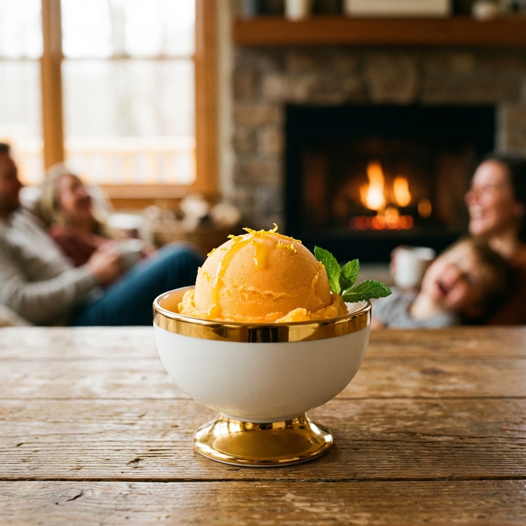 Refrescante Sorbete de Naranja para el Verano