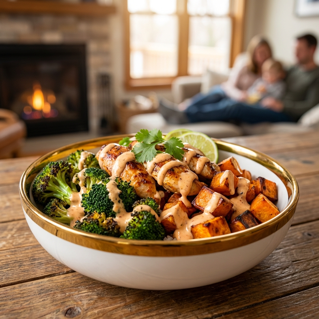 Easy Chicken and Sweet Potato Rice Bowl Recipe