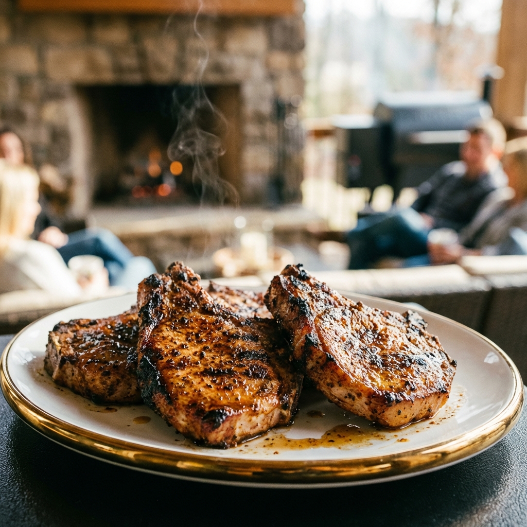 Rauchige Traeger-Schweinekoteletts mit Gewürzmix