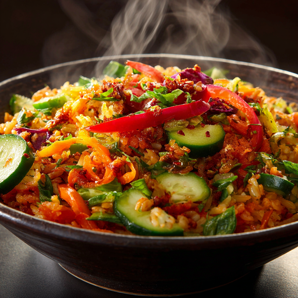 Crispy Rice Salad with Bold Peanut-Chili Dressing