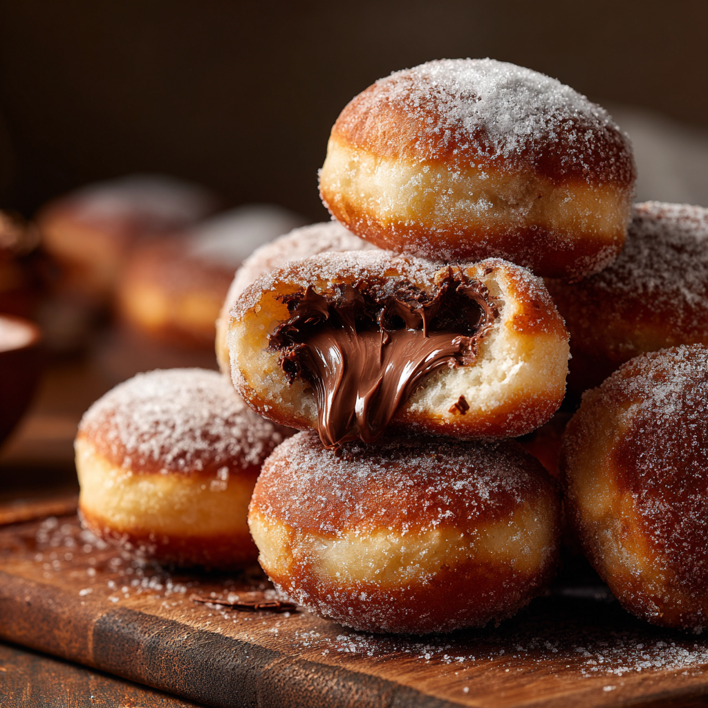 Irresistible Nutella Stuffed Sugar Doughnuts Recipe