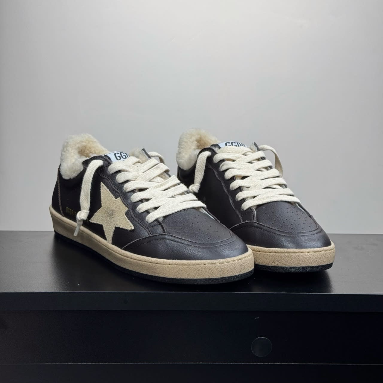 Golden Goose Winter Brown Leather with White Fur