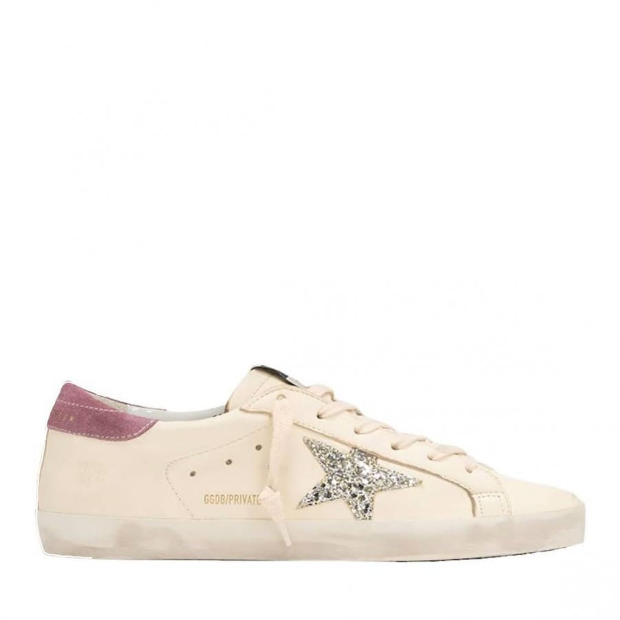 Golden Goose Super Star / Beige silver glitter star / Бежевые - женская обувь Golden Goose