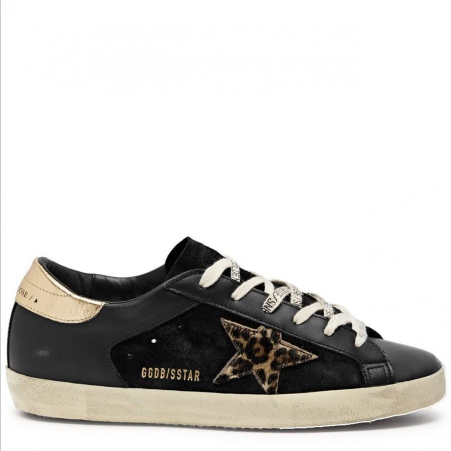 Golden Goose Super Star / Black-leo star / Черн-лео звез - женская обувь Golden Goose