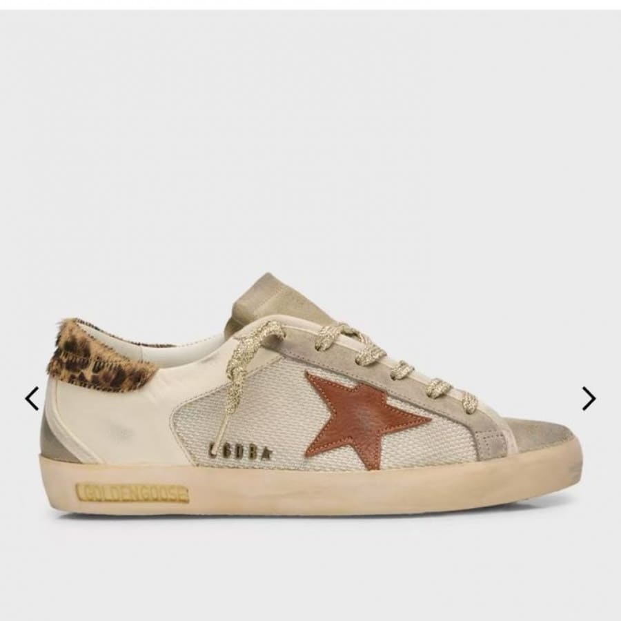 Golden Goose Super Star / Canvas leo tab / Ткань лео пятка - женская обувь Golden Goose