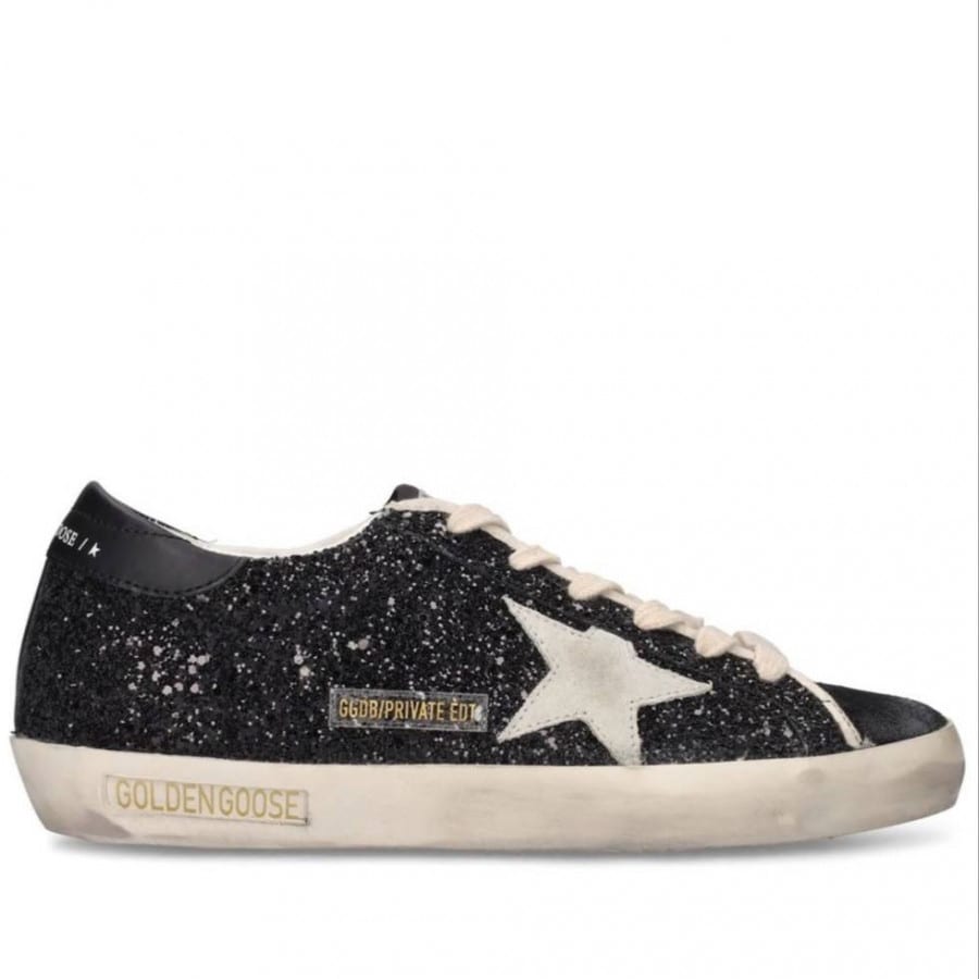 Golden Goose Super Star / Glitter Black / Глиттер черный / Туча - женская обувь Golden Goose