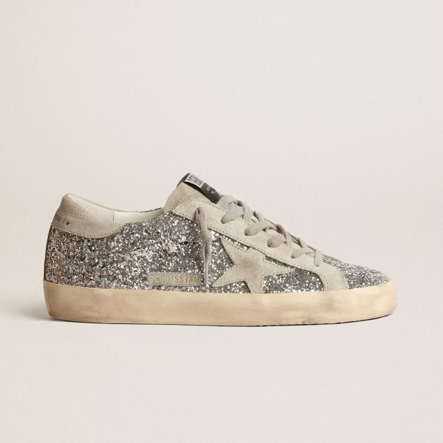 Golden Goose Super Star / Glitter Silver Сlassic / Глиттер классика - женская обувь Golden Goose