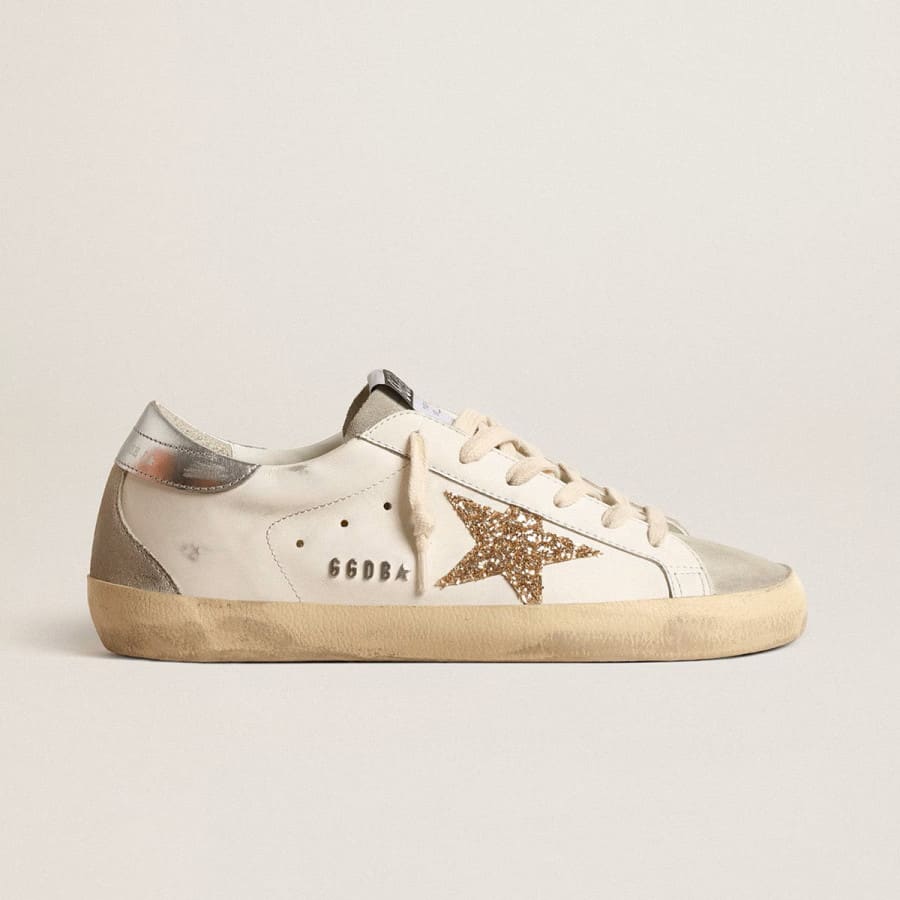 Golden Goose Super Star / Gold glitter star / Золотая звезда - женская обувь Golden Goose