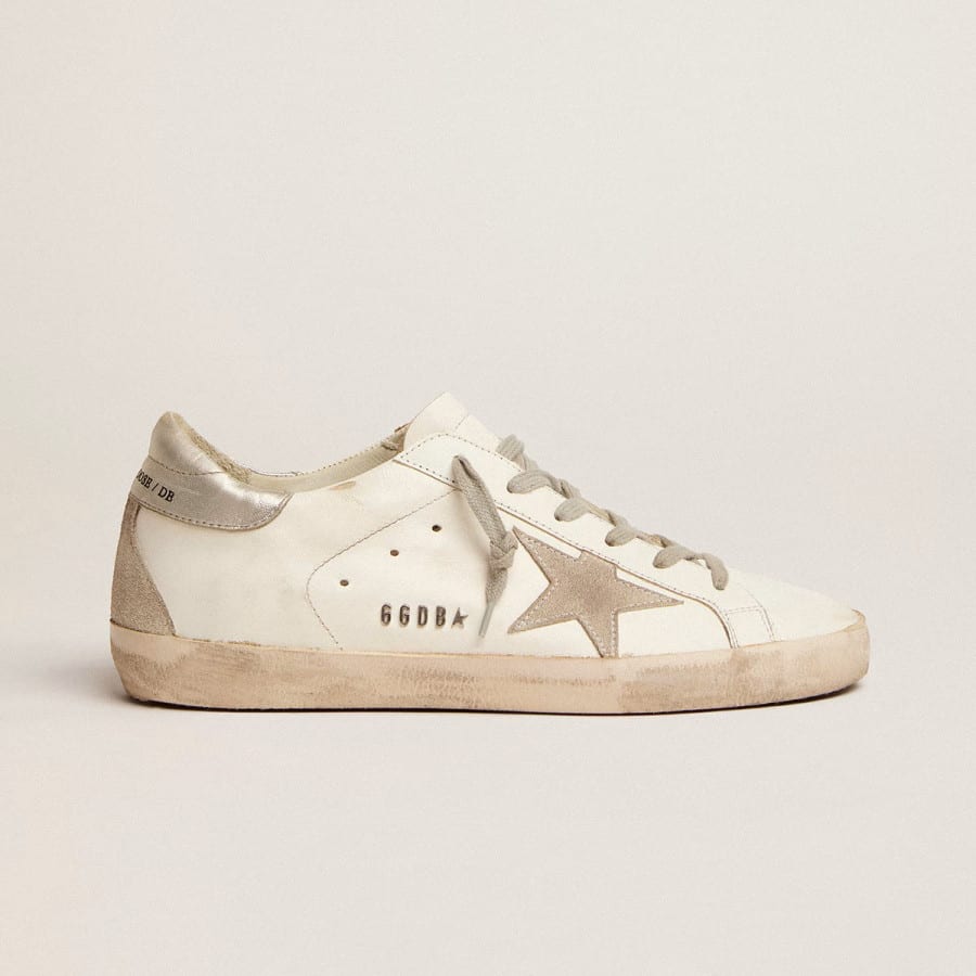 Golden Goose Super Star / Silver heel tab / Серебро пятка - женская обувь Golden Goose